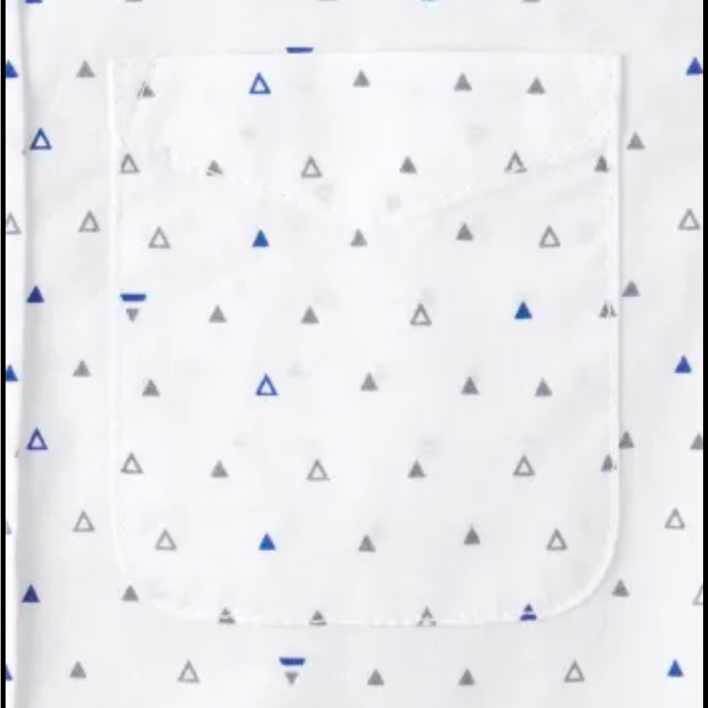 Baby and Toddler long sleeve Triangle Print Poplin button down Shirt